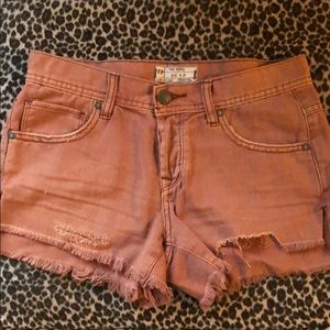 FREE PEOPLE burnt sienna denim shorts